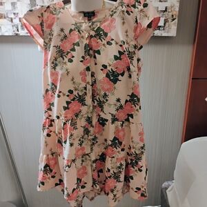 Lily Rose Pink and Orange Flutter Sleeve Sundress